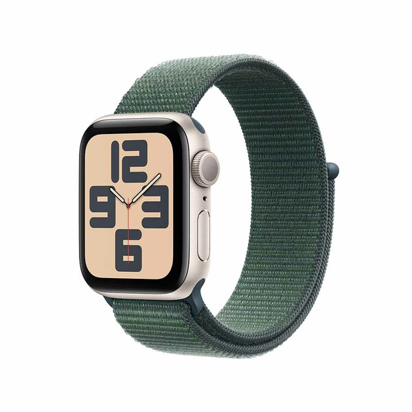 Apple Watch SE GPS 40mm / Blanco Estrella Aluminio / Banda Lake Green Sport Loop