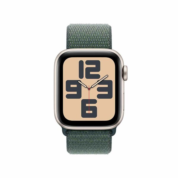 Apple Watch SE GPS 40mm / Blanco Estrella Aluminio / Banda Lake Green Sport Loop - Imagen 2