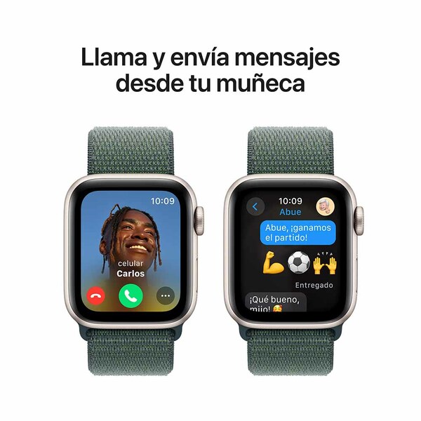 Apple Watch SE GPS 40mm / Blanco Estrella Aluminio / Banda Lake Green Sport Loop - Imagen 4