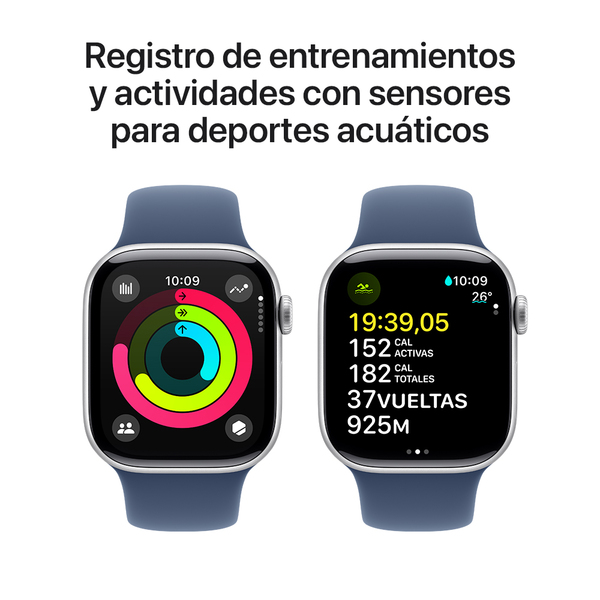 Apple Watch S10 GPS + Cellular 42mm / Aluminio Plata / Banda Denim Sport - Imagen 4