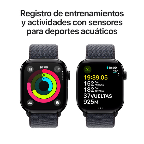 Apple Watch S10 GPS + Cellular 42mm / Aluminio Jet Black / Banda Ink Sport Loop - Imagen 4