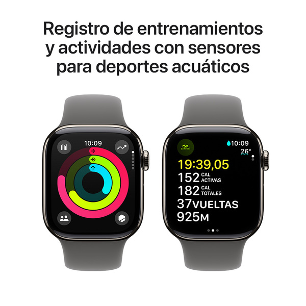Apple Watch S10 GPS + Cellular 42mm / Titanio Natural / Banda Stone Grey Sport - Imagen 4