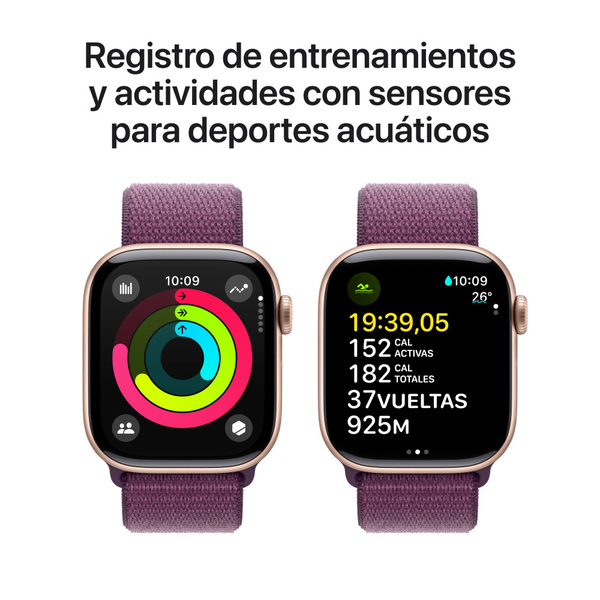 Apple Watch S10 GPS + Cellular 42mm / Aluminio Rose Gold / Banda Plum Sport Loop - Imagen 4