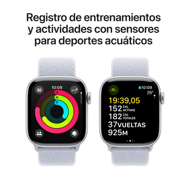 Apple Watch S10 GPS + Cellular 46mm / Aluminio Plata / Banda Blue Cloud Sport Loop - Imagen 4