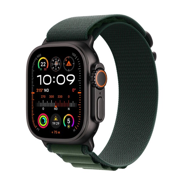 Apple Watch Ultra 2 GPS + Cellular 49mm / Titanio Black / Banda Dark Green Alpine Loop