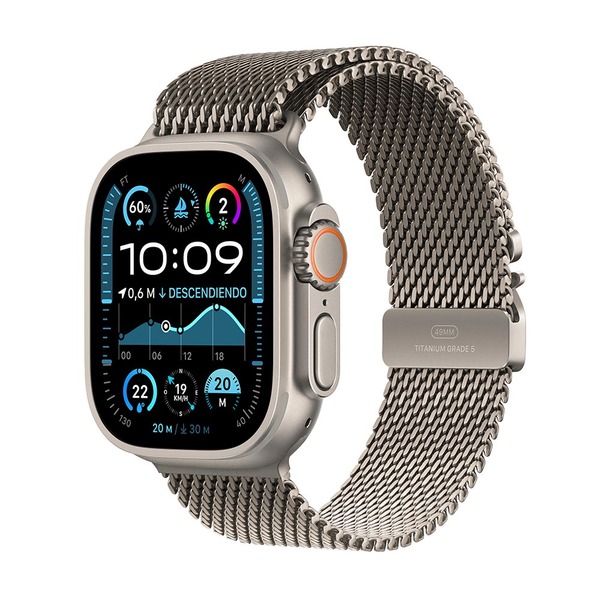Apple Watch Ultra 2 GPS + Cellular 49mm / Titanio Natural / Banda Titanio Milanese Loop